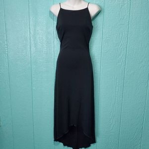 ❤️3/$15 Be Smart black dress long hi low spaghetti straps Size 3/4